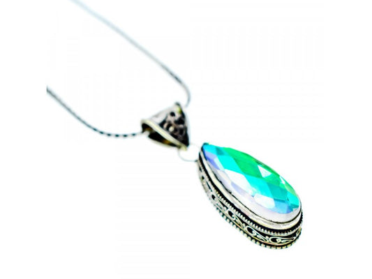 925 Sterling Silver Jewelry Glass Chain with Pendant