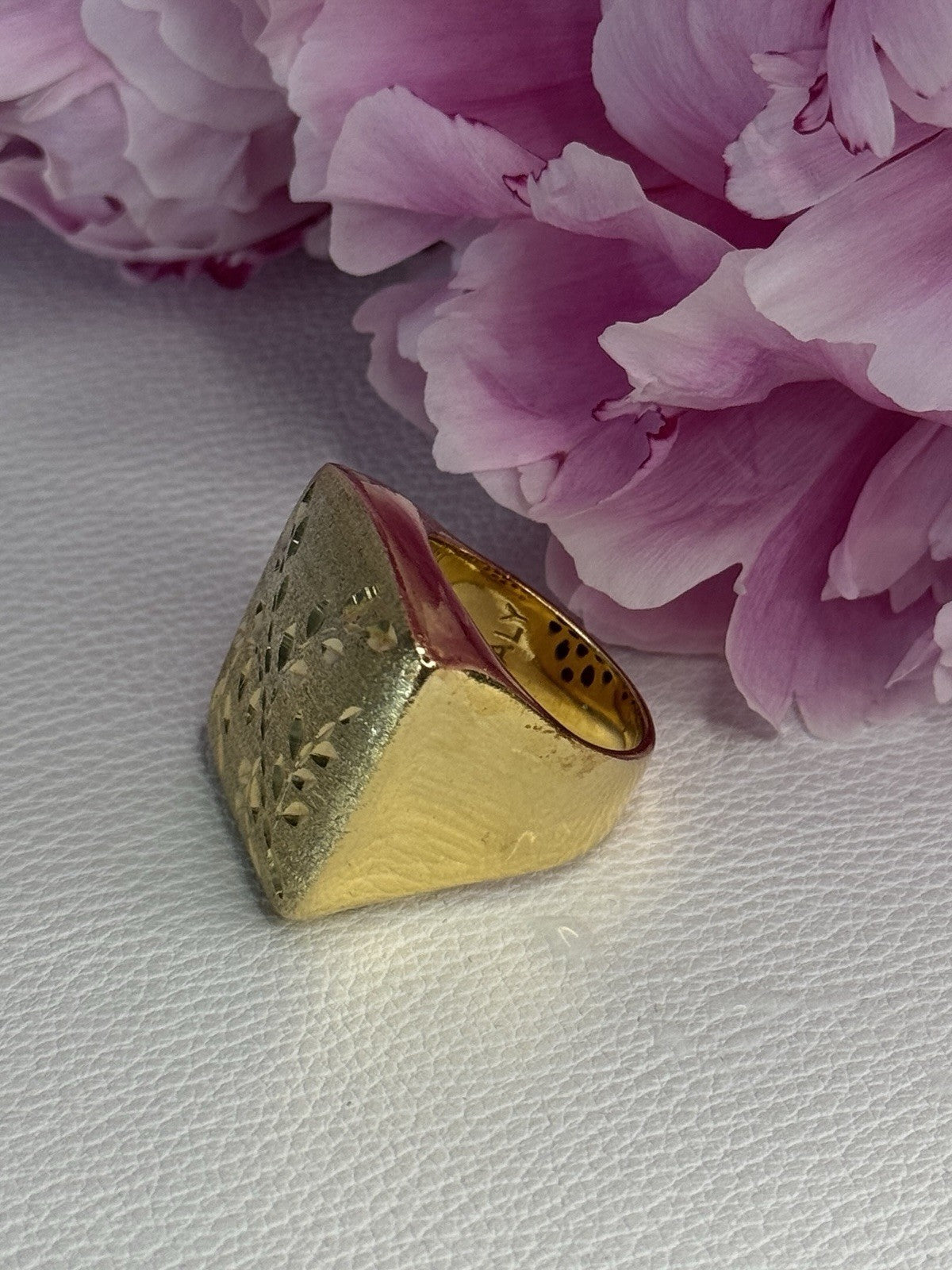 925 Sterling Silver Gold Plated Italy Ring Size 8