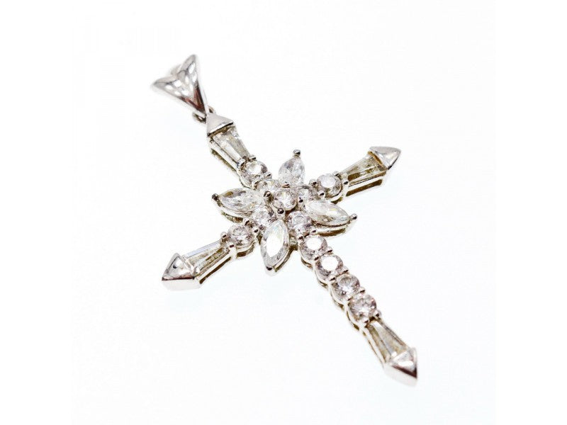925 Sterling Silver CZ Cross Pendant