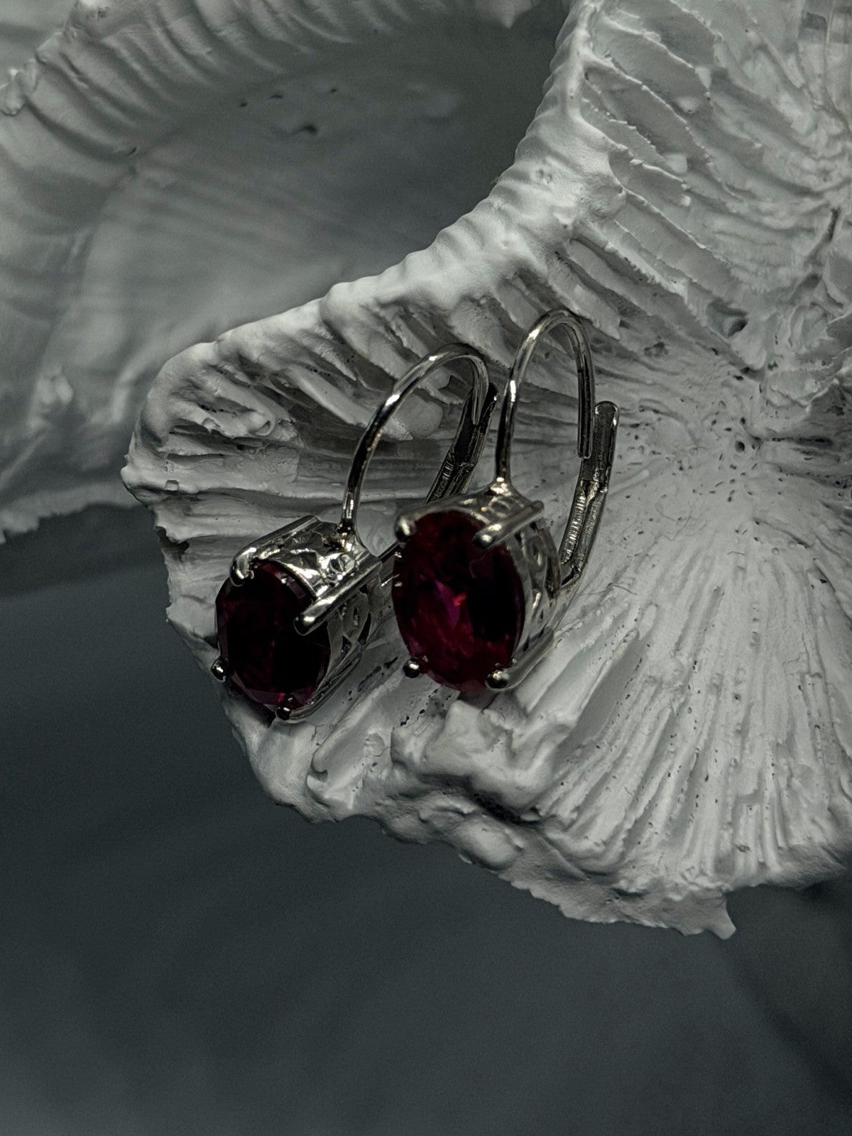 Lovely 925 Sterling Silver Pink Topaz Earrings