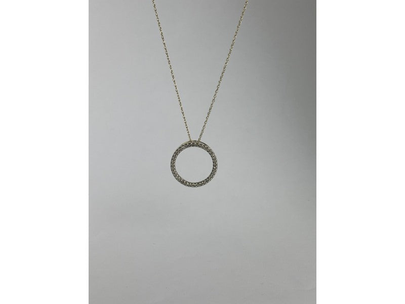 14K Yellow Gold Diamonds Chain With Pendant