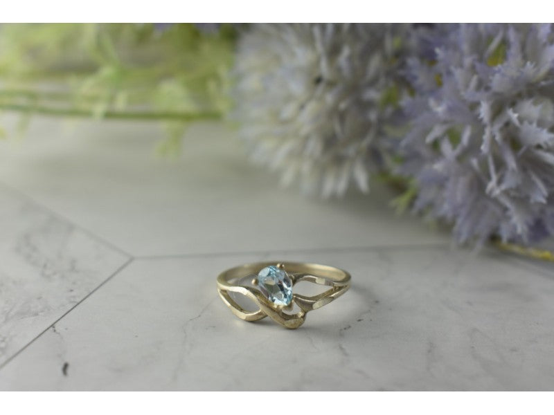 Vintage 925 Sterling Silver Blue Spinel Ring Size 8