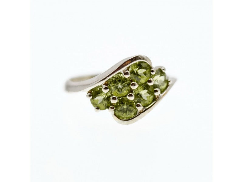 925 Sterling Silver Peridot Ring Size 9.5