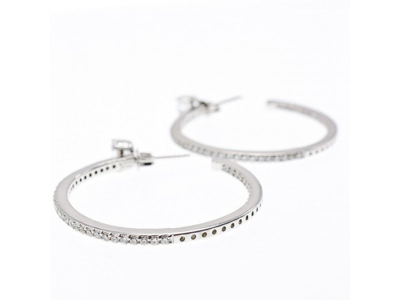 925 Sterling Silver CZ Hoop Earrings