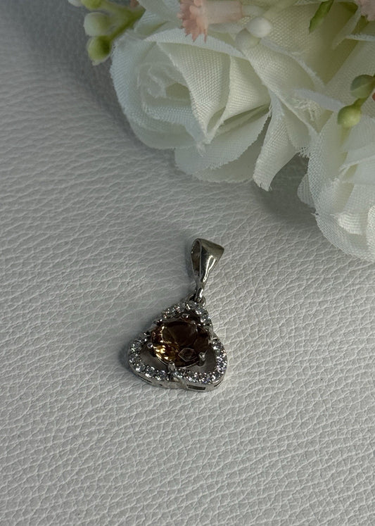925 Sterling Silver Spinel & Beryl Pendant Length 0.95 Inch