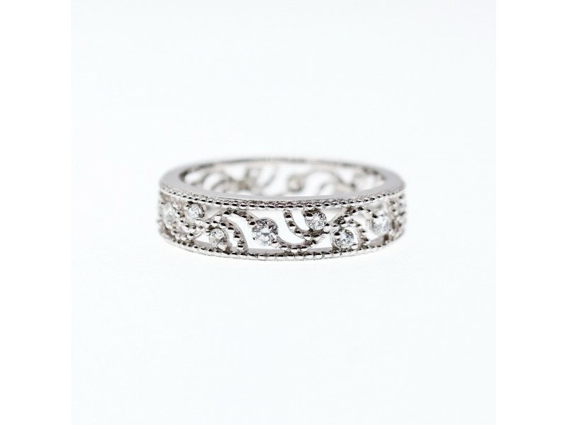 925 Sterling Silver CZ Band Ring Size 5.5; 6.5