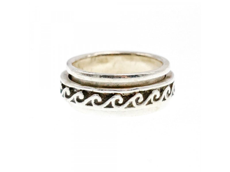Vintage 925 Sterling Silver Spinner Band Ring Size 6.75
