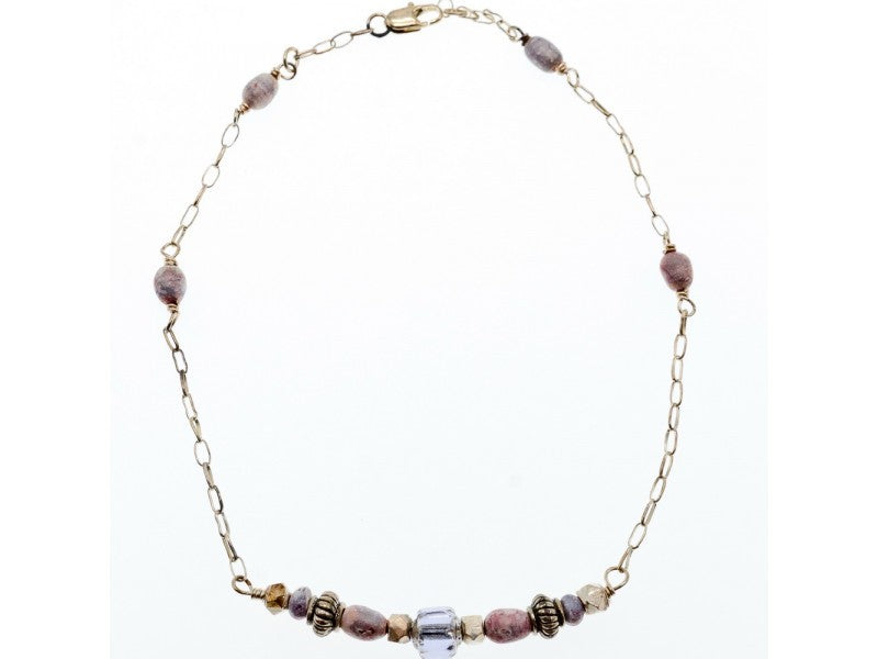 925 Sterling Silver Jewelry Glass Double Bracelet