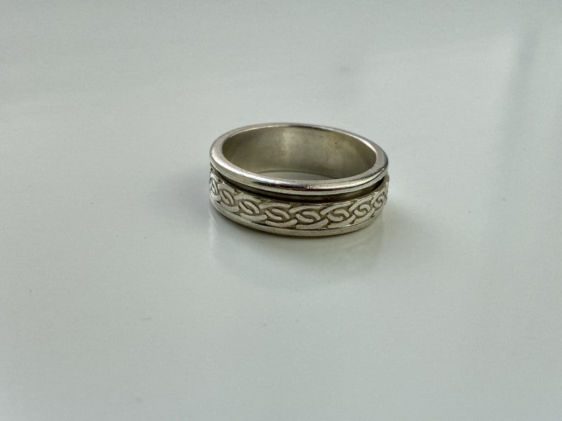 925 Sterling Silver Spinner Men'S Ring Size 12