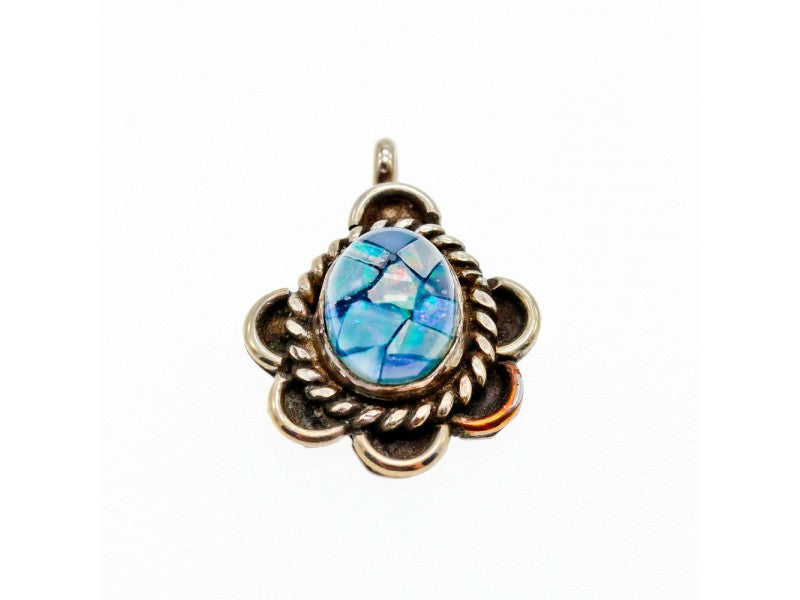 925 Sterling Silver Mosaic Opal Pendant