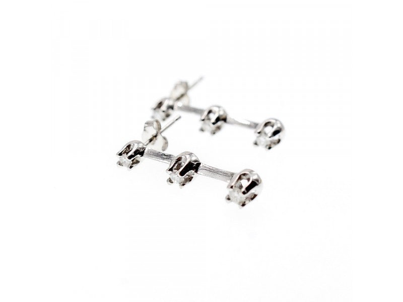 10K White Gold Diamonds Earrings