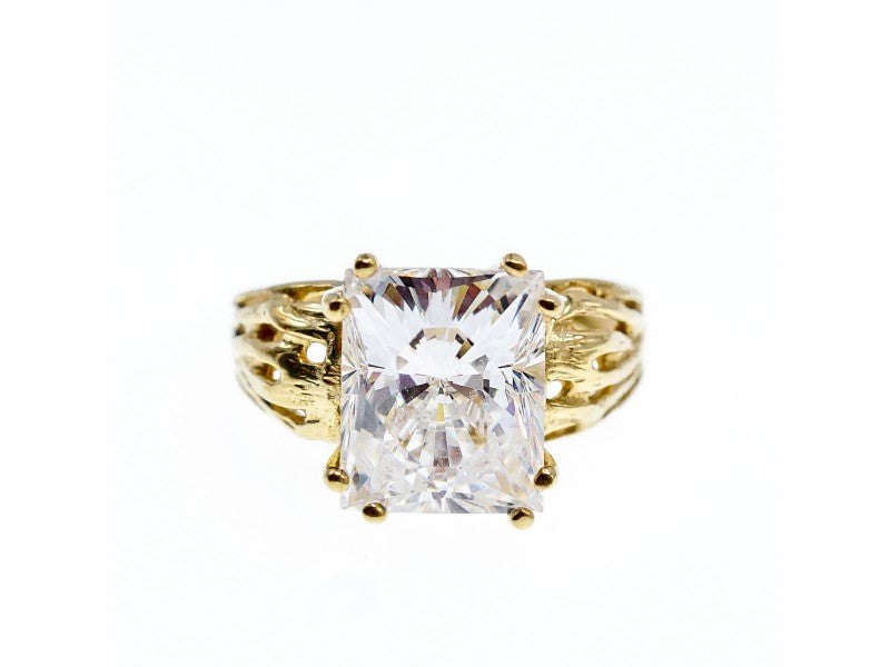 10K Yellow Gold CZ Ring Size 6.5 UTC
