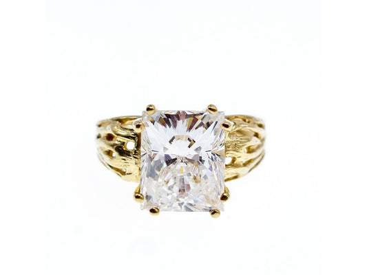 10K Yellow Gold CZ Ring Size 6.5 UTC