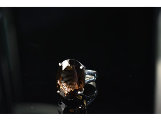 925 Sterling Silver Hessonite Ring Size 6.5
