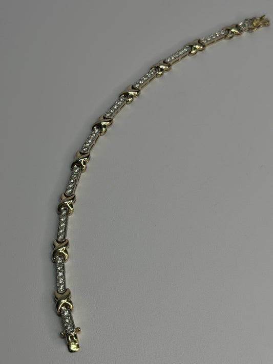 Elegant 925 Sterling Silver CZ Bracelet Length 7.5 Inch