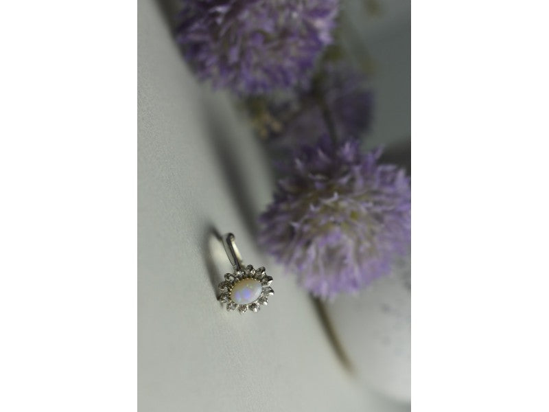 Vintage 925 Sterling Silver Opal & Quartz Ring Size 5.5
