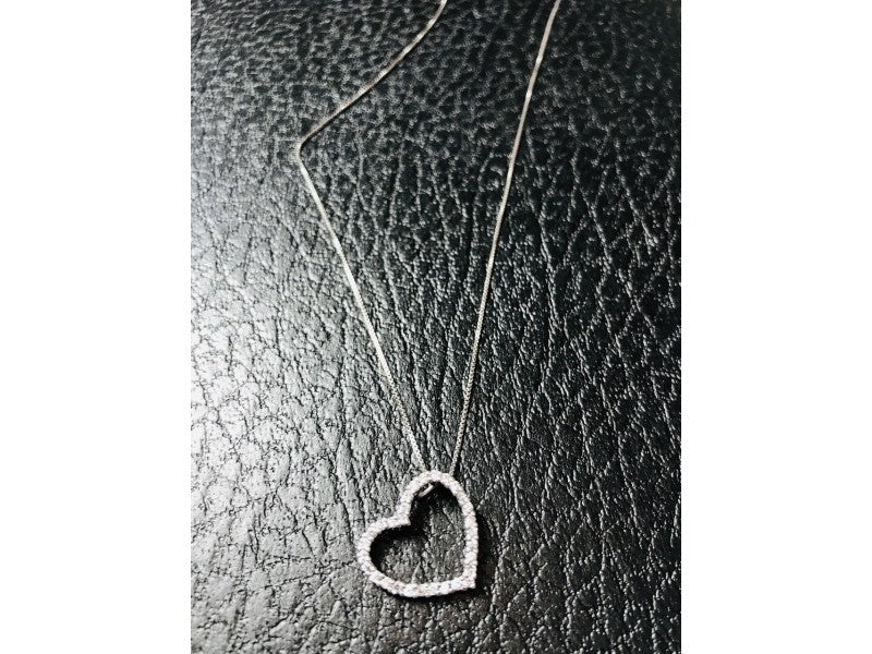 925 Sterling Silver CZ "Heart" Chain with Pendant