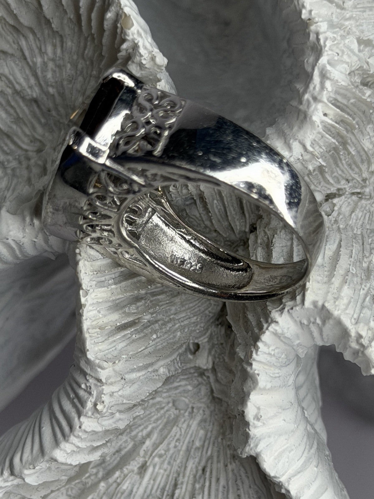 925 Sterling Silver Brown Tourmaline Ring Size 7