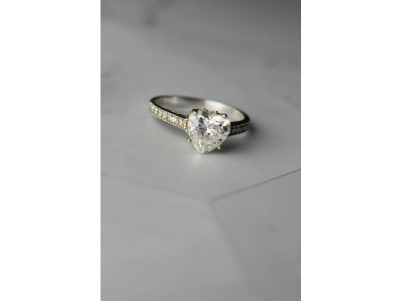 925 Sterling Silver CZ "Heart" Ring Size 8