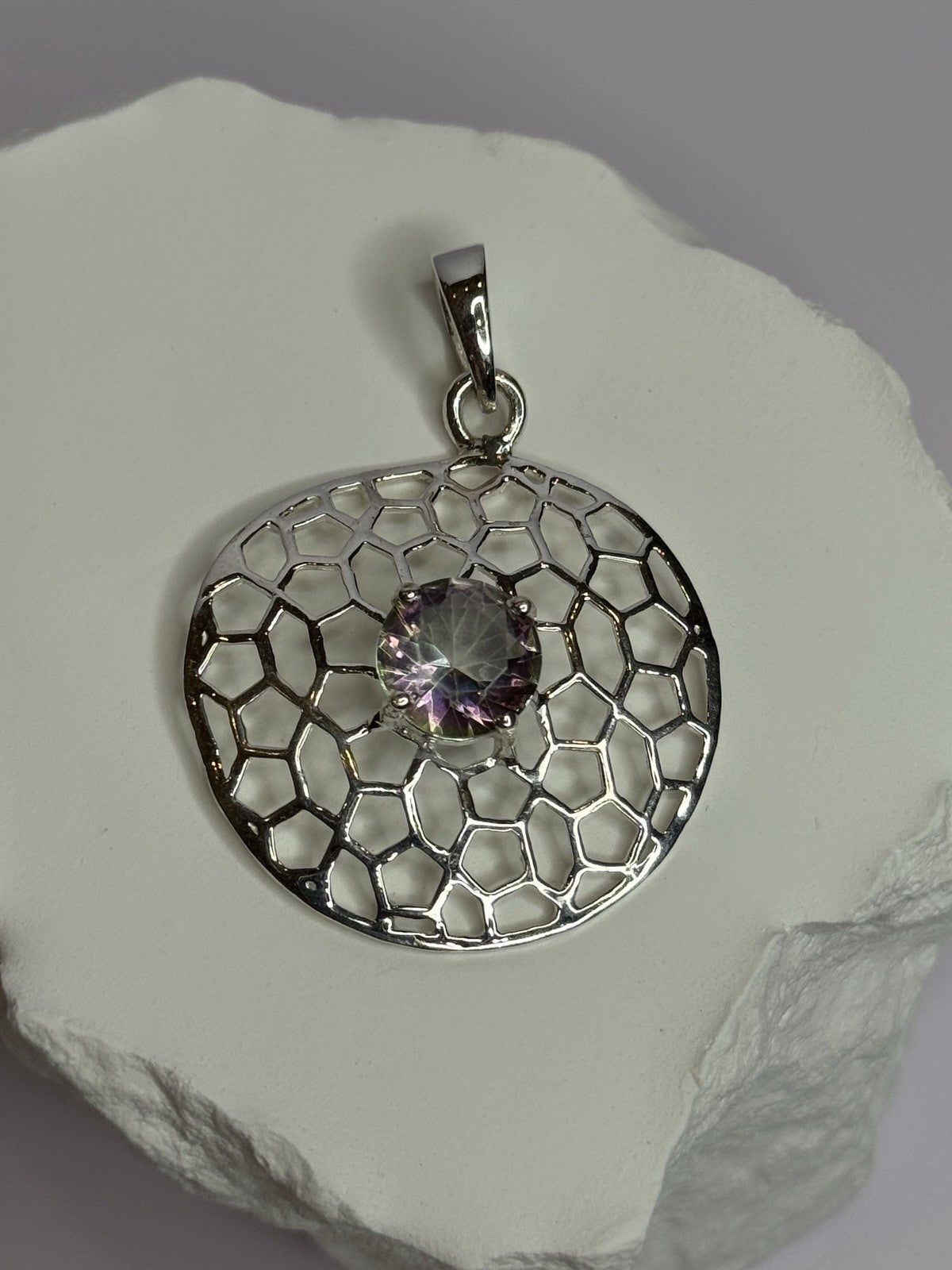 925 Sterling Silver Alexandrite Pendant Length 1.8 Inch