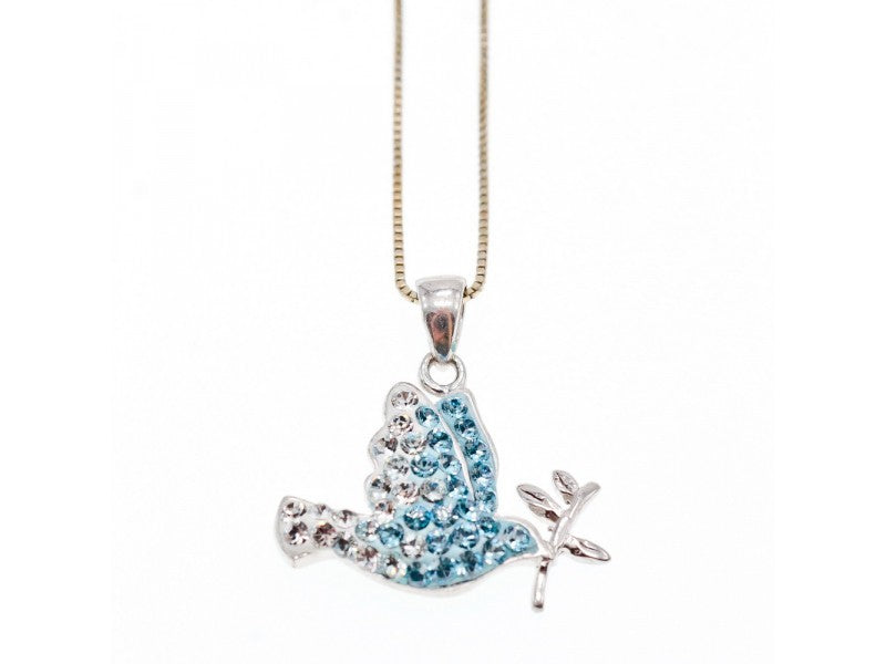 925 Sterling Silver CZ "Bird" Chain With Pendant Italy