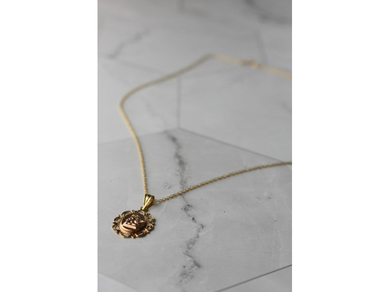 14K Yellow Gold Incense "Guardian Angel" Chain With Pendant