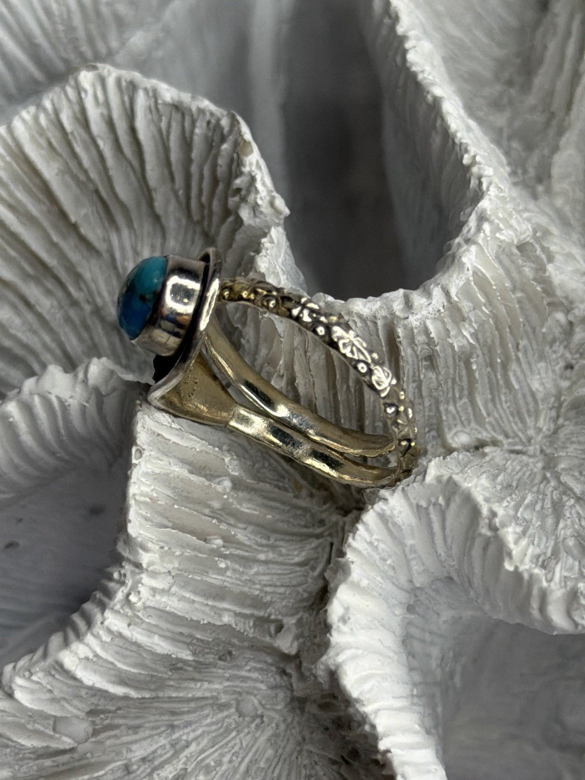 Unique Design 925 Sterling Silver Turquoise Ring Adjustable