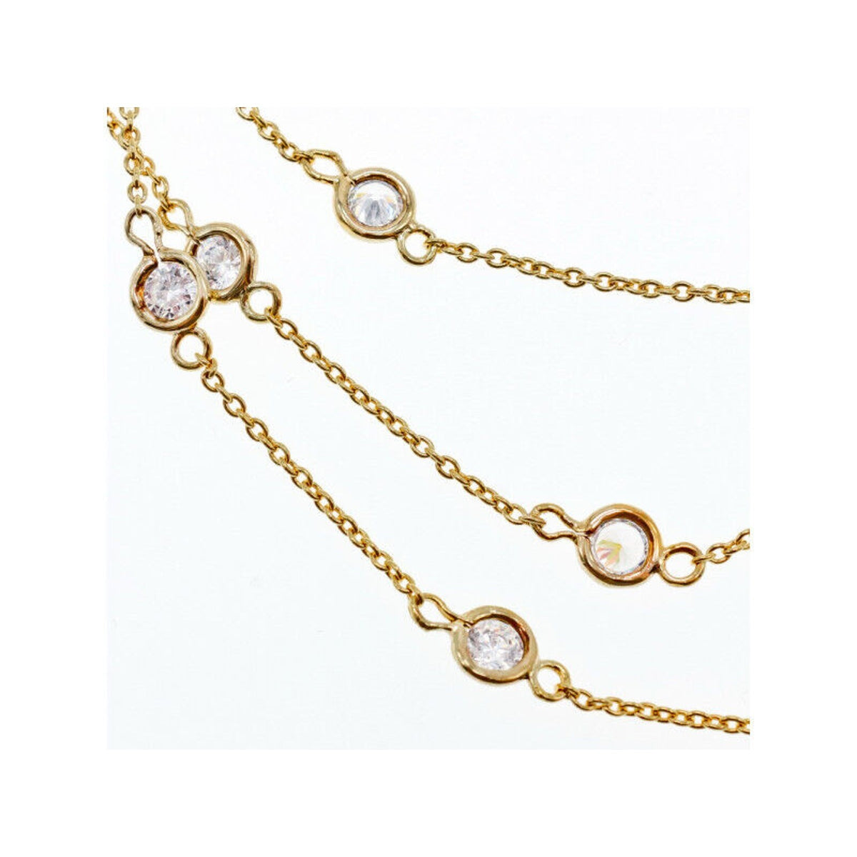 925 Sterling Silver Gold Plated CZ Necklace