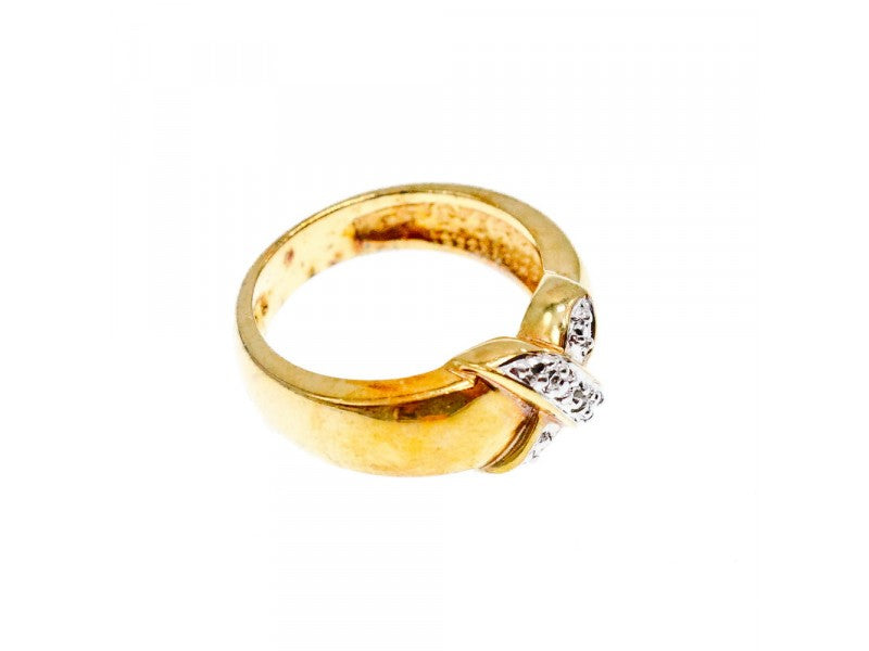 925 Sterling Silver Gold Plated Ring Size 5.5