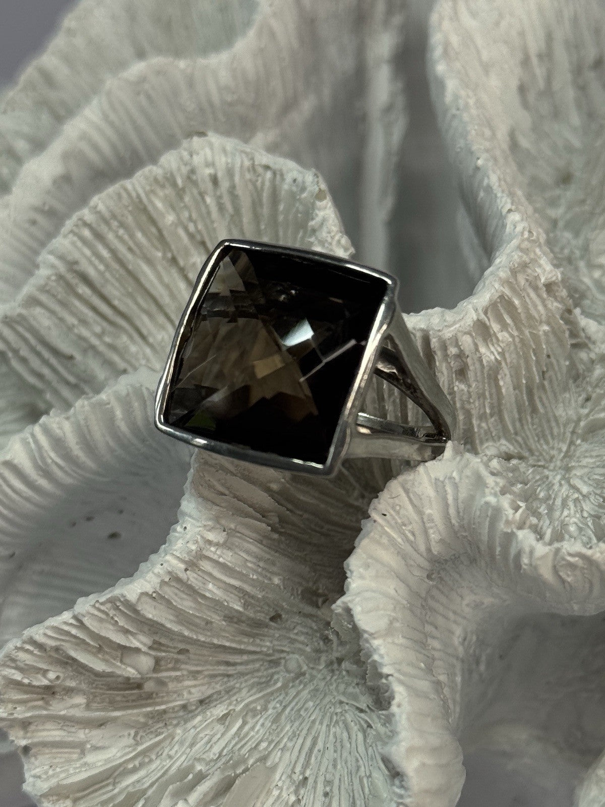 925 Sterling Silver Brown Tourmaline Ring Size 7