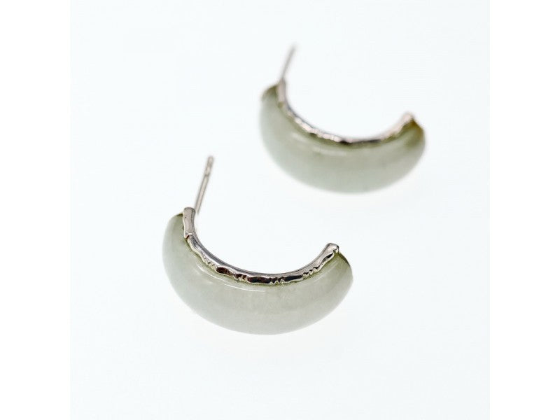 925 Sterling Silver Nephrite Stud Earrings