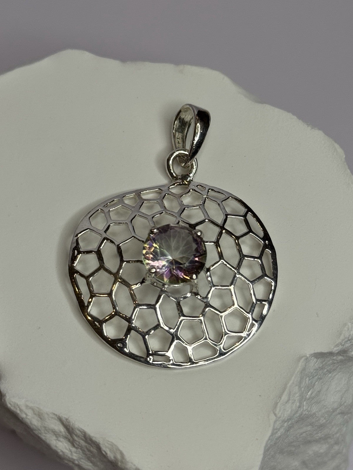 925 Sterling Silver Alexandrite Pendant Length 1.8 Inch