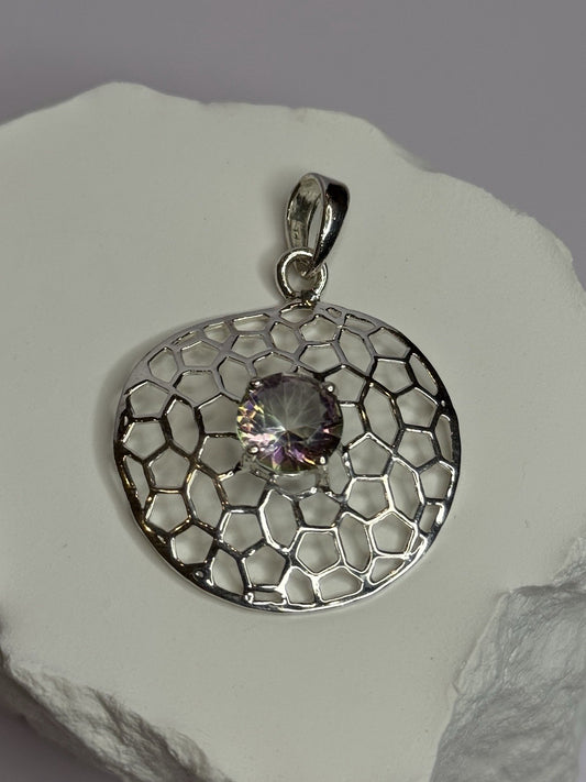 925 Sterling Silver Alexandrite Pendant Length 1.8 Inch