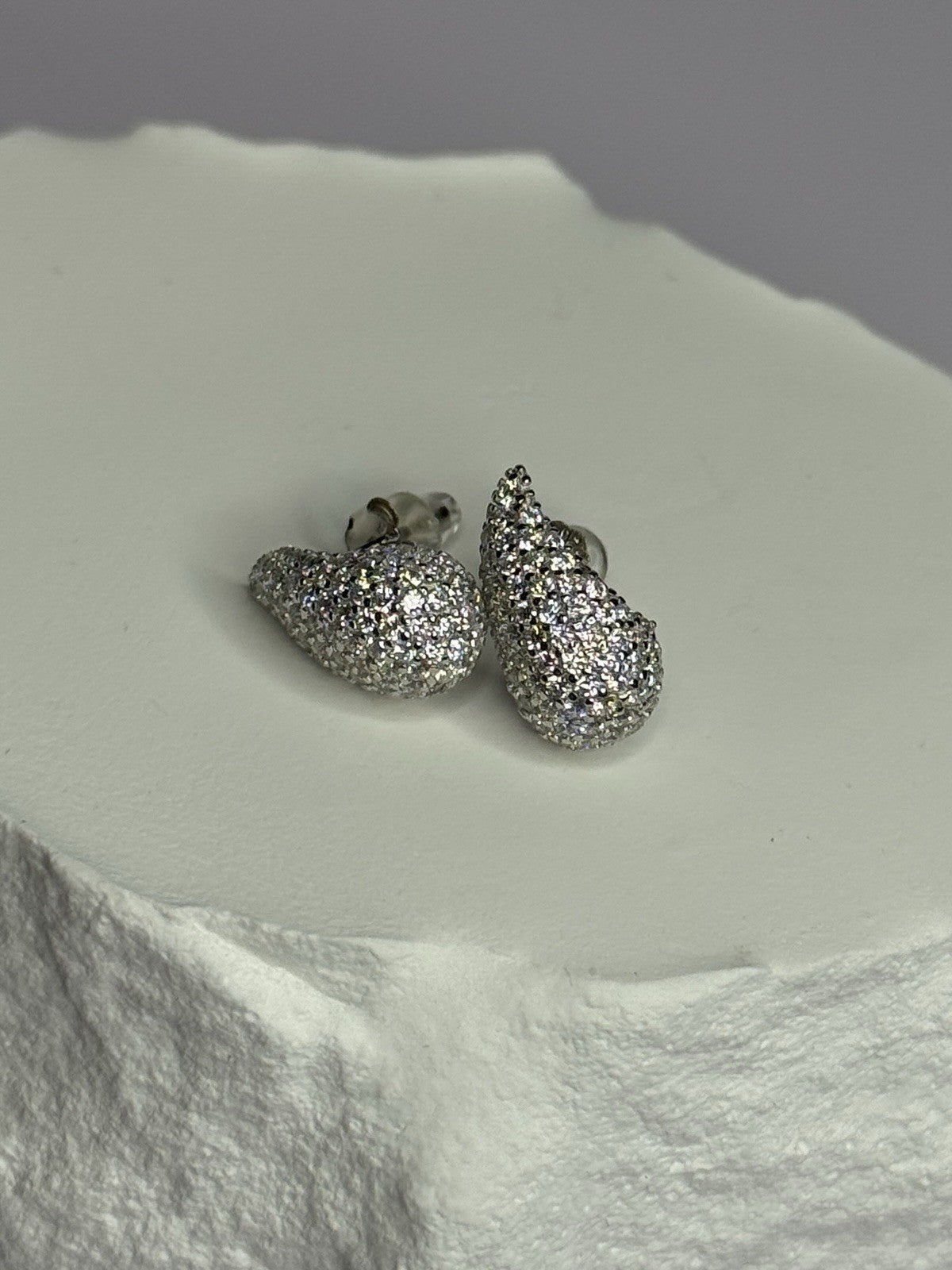 925 Sterling Silver Beautiful CZ Earrings Length 0.55