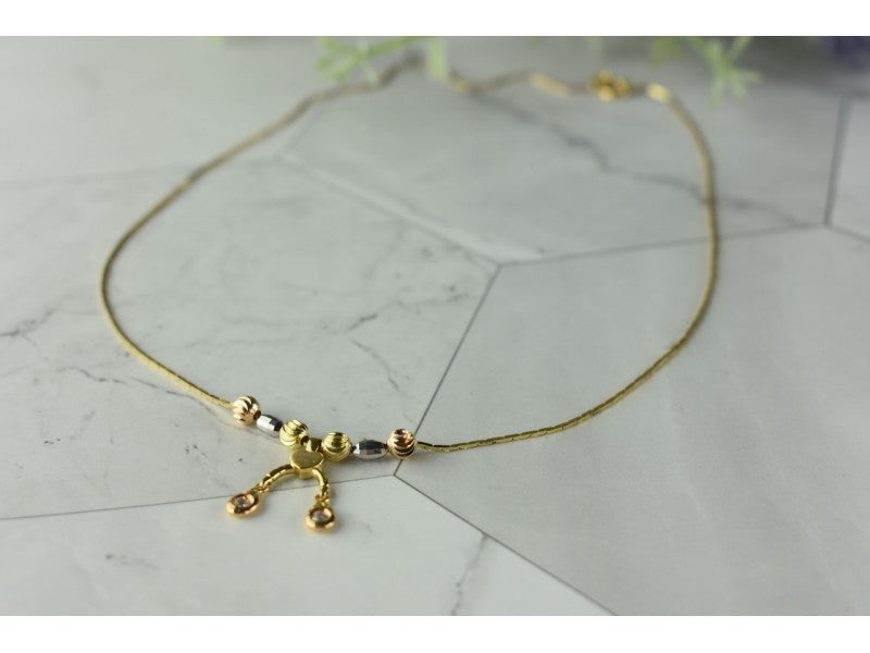 Designer 18K Yellow, White & Pink Gold Diamond Italy Necklace