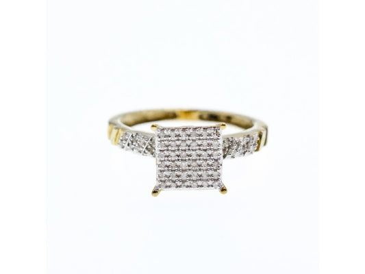 10K Yellow Gold Diamonds Ring Size 7