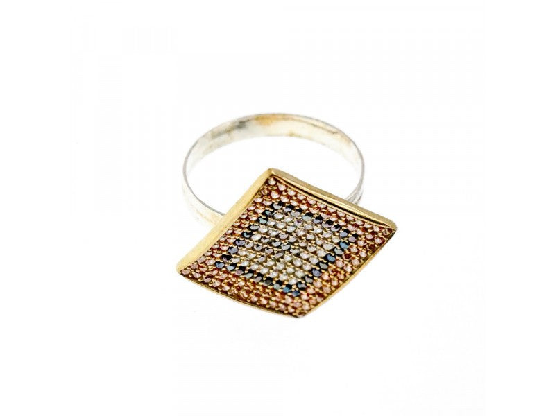 925 Sterling Silver with Gilding CZ & Black Jade Set