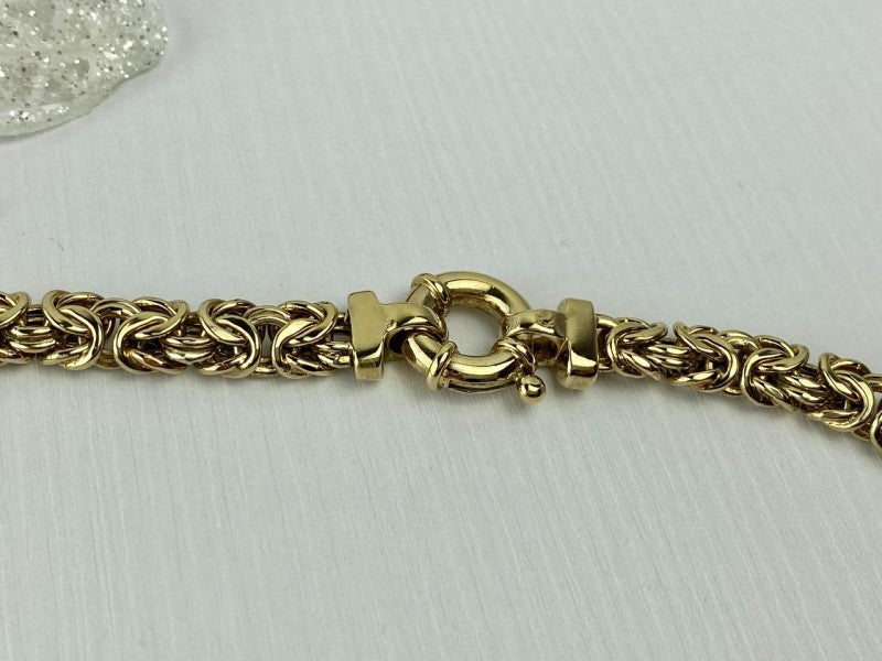 925 Sterling Silver Gold Plated Necklace Italy