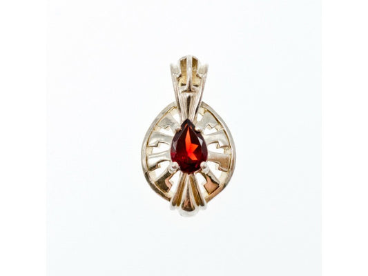 925 Sterling Silver Garnet Pendant