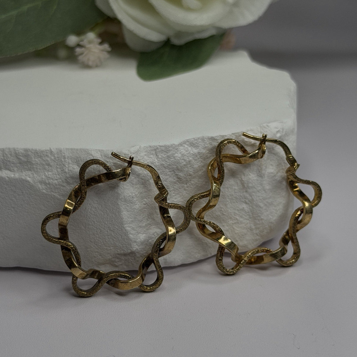 Italy 925 Sterling Silver Gold Plated Earrings