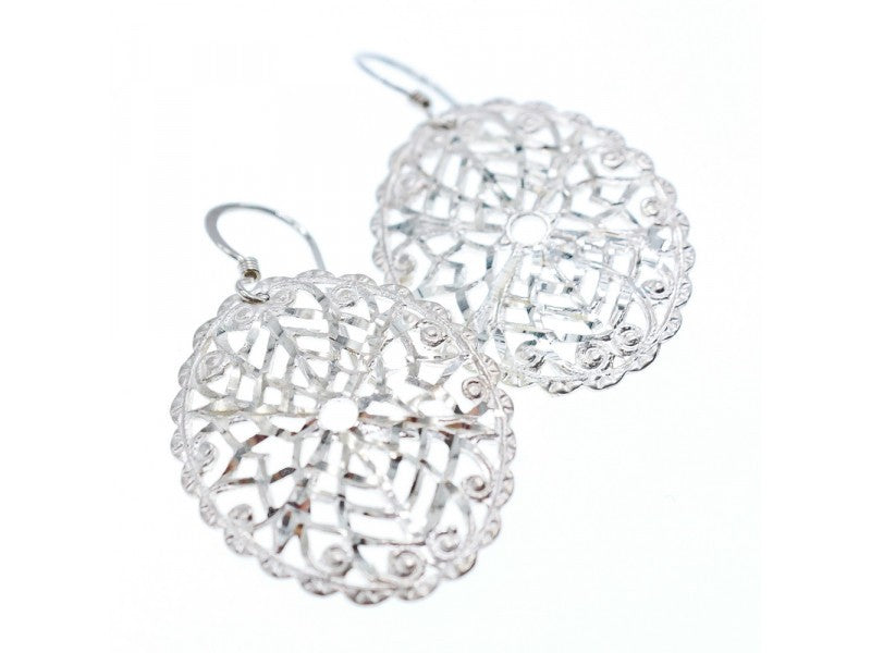 925 Sterling Silver Openwork Earrings