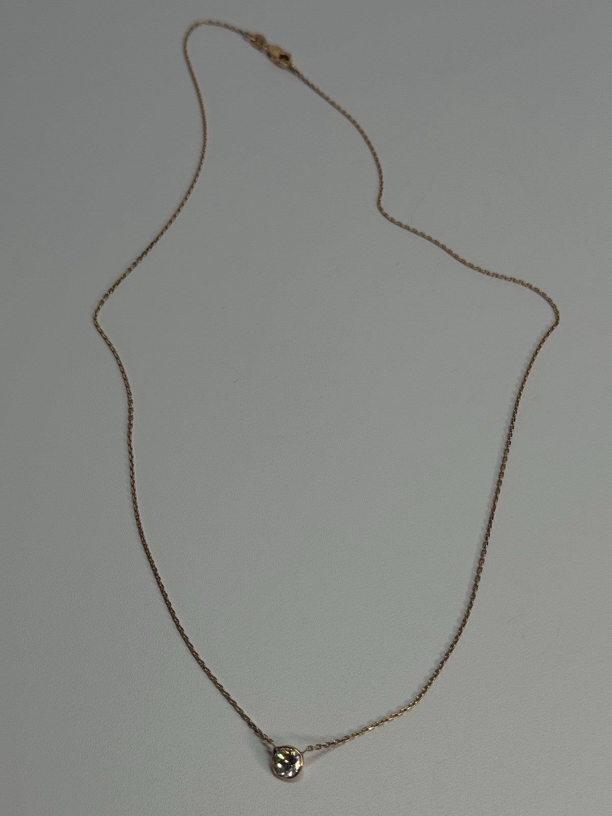 14K YELLOW GOLD DIAMOND 0.56 CARAT NECKLACE LENGTH 18 INCH