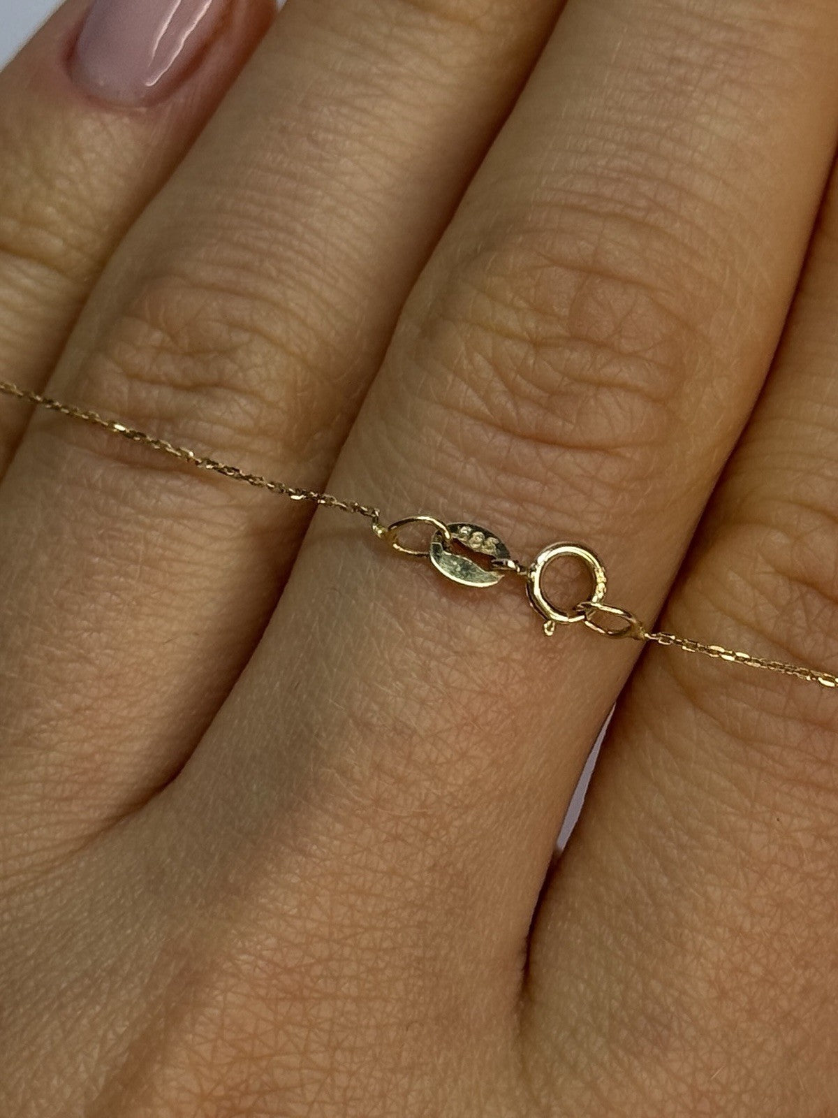 14K YELLOW GOLD CROSS EVIL EYE NECKLACE LENGTH 15 INCH