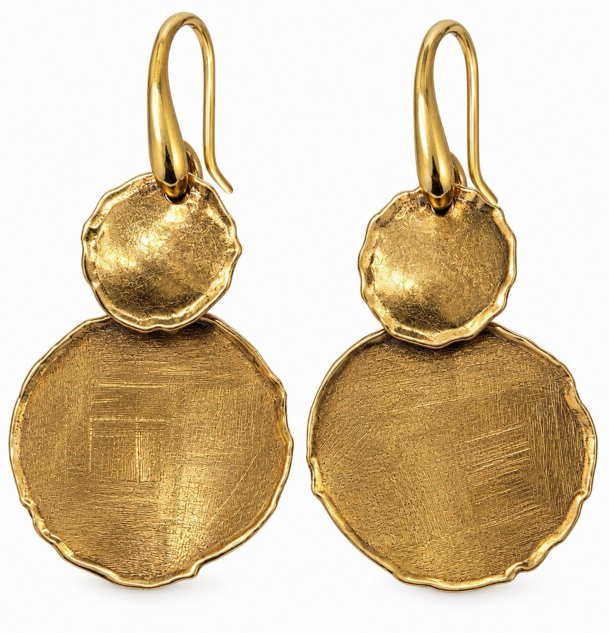 Elegant Classy Italy Gold Plated 925 Sterling Silver Drop Earrings