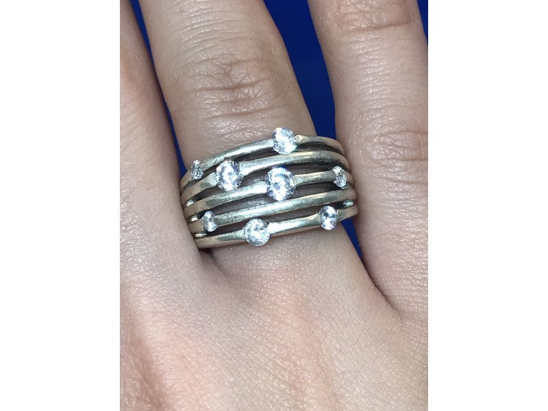 925 Sterling Silver CZ Ring Size 6.5