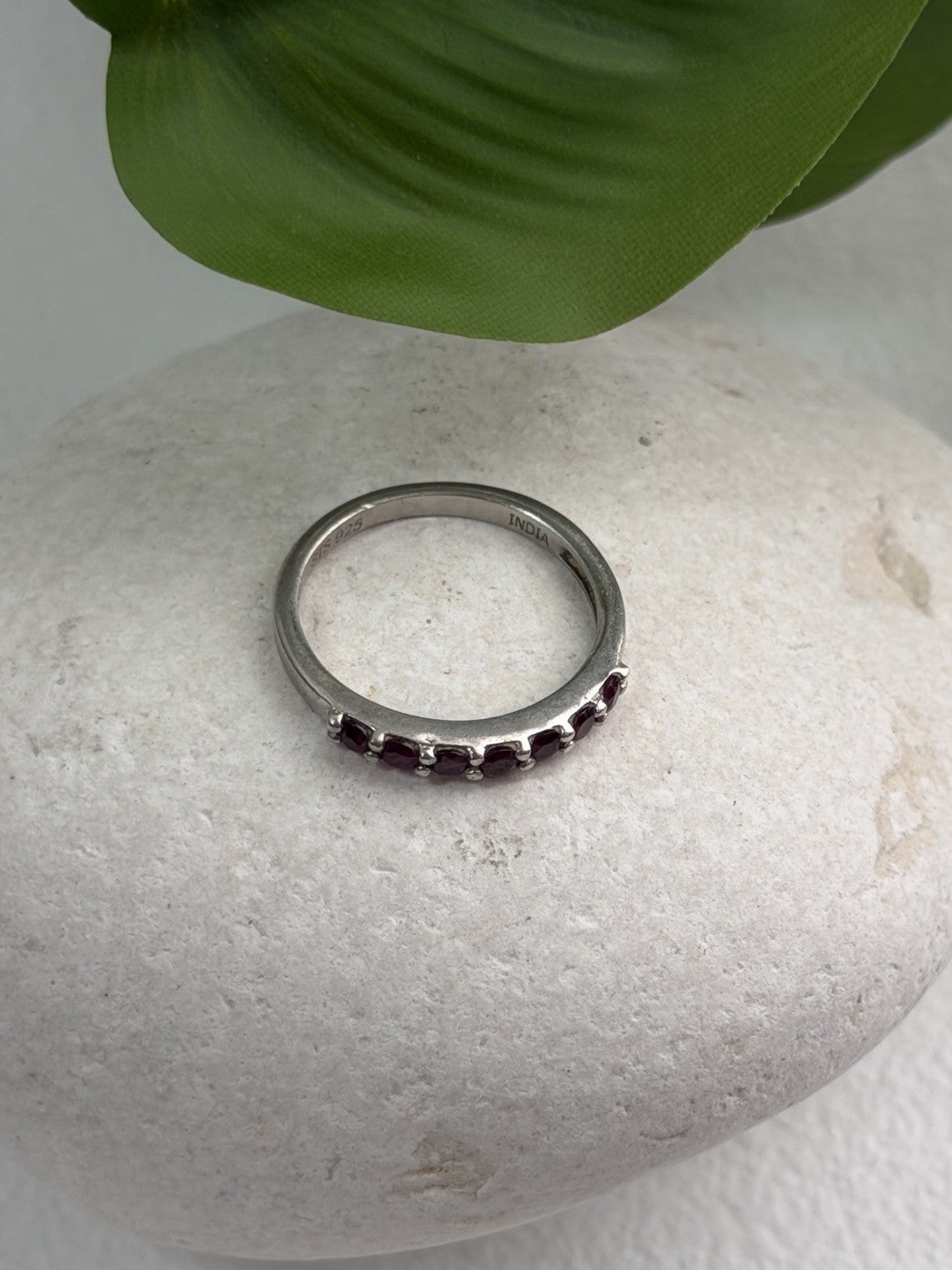 925 Sterling Silver Spinel Ring Size 8