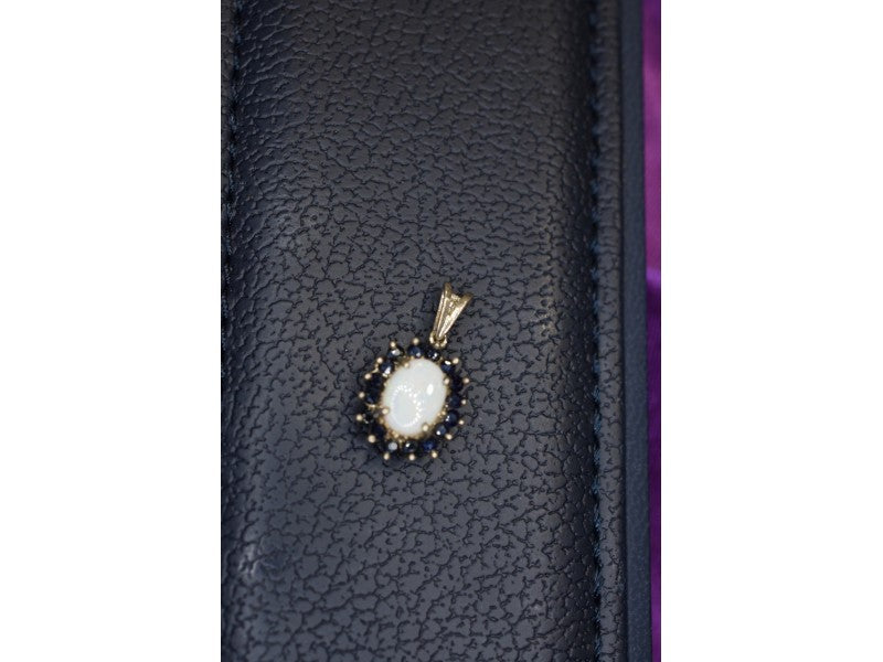 925 Sterling Silver Opal & Sapphires Pendant