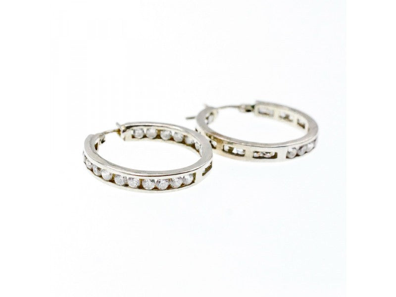 925 Sterling Silver Gold Plated CZ Earrings