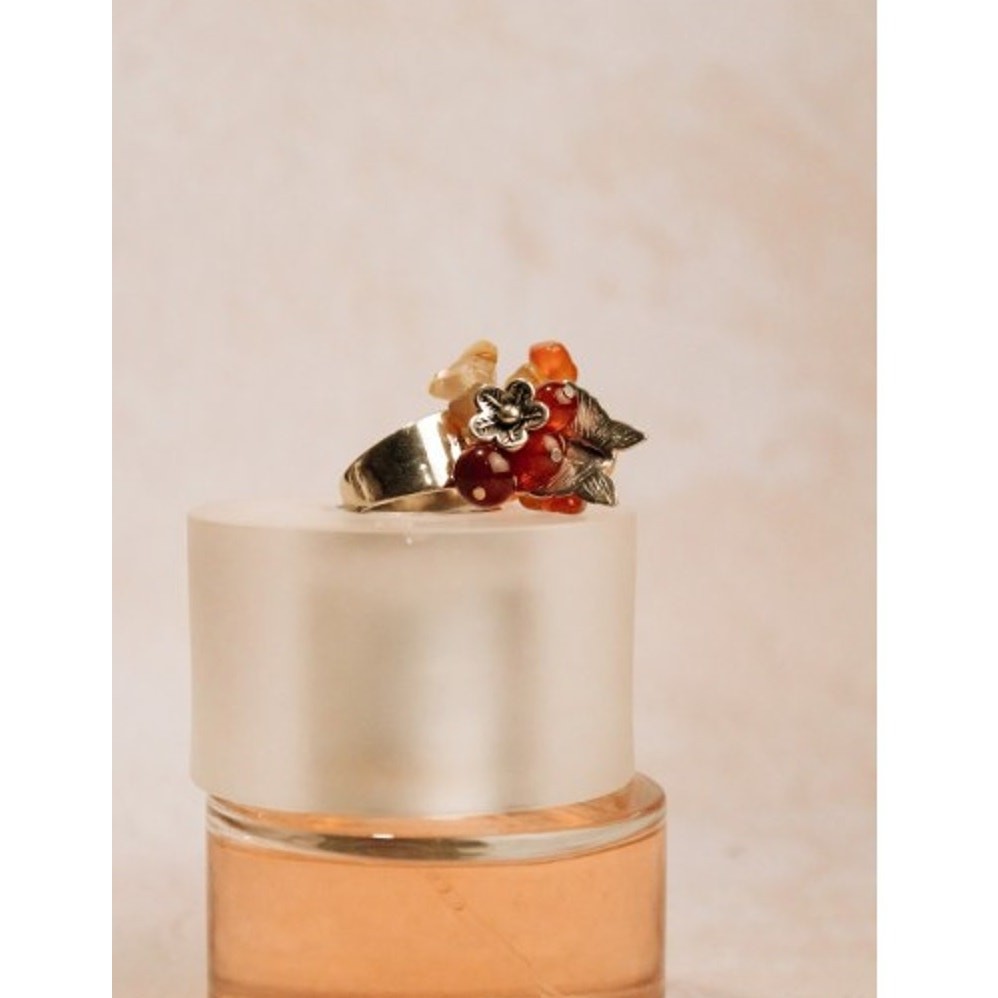 925 Sterling Silver Agate Designer'S Ring Size 6.5