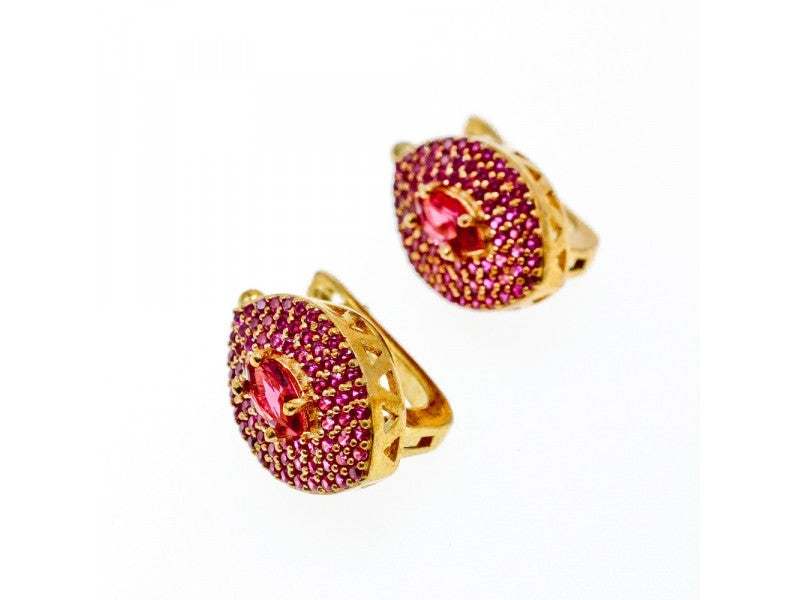 925 Sterling Silver with Gilding Rubellite Set